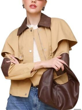 Avec Les Filles Crop Cape Jacket